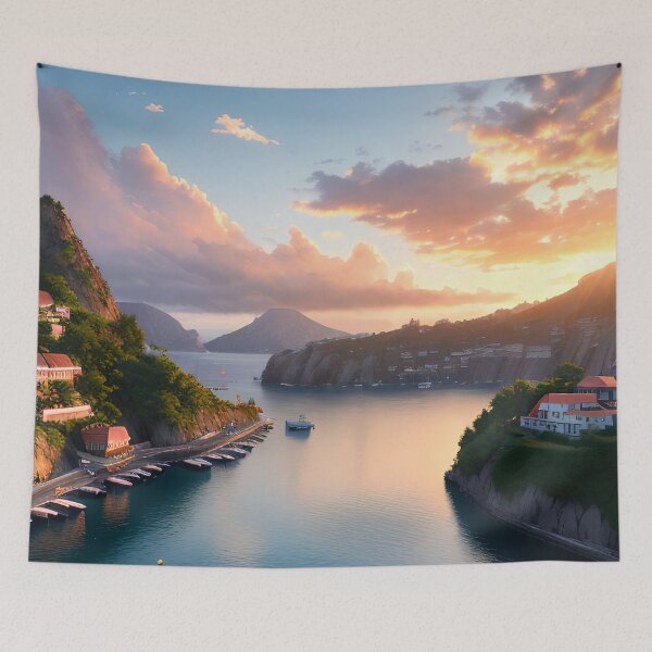 Item preview, Golden Skies, Serene Seas A Harbour Haven designed and sold by D3monic.