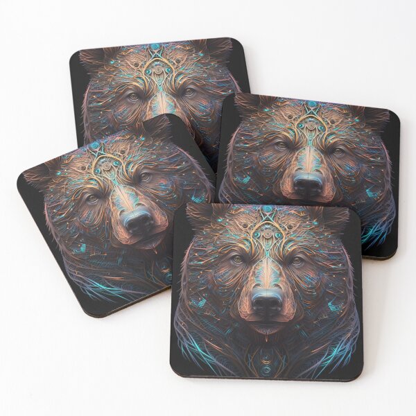 Item preview, Bear Head Abstract Art | Wall Art | Apex Predators Collection designed and sold by Coded Canvas.