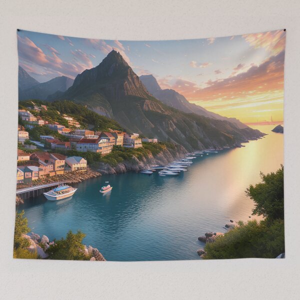 Item preview, Harbour Hues at Golden Hour designed and sold by D3monic.