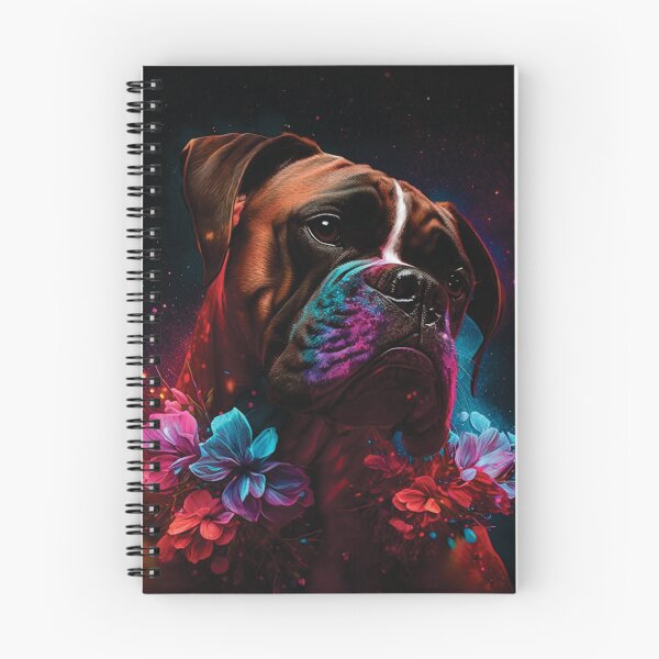Item preview, Boxer stardust Floral portrait designed and sold by HookedOnDogz.