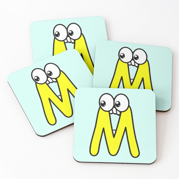 Item preview, Divertida caricatura letra M con ojos saltones designed and sold by hendeJens.