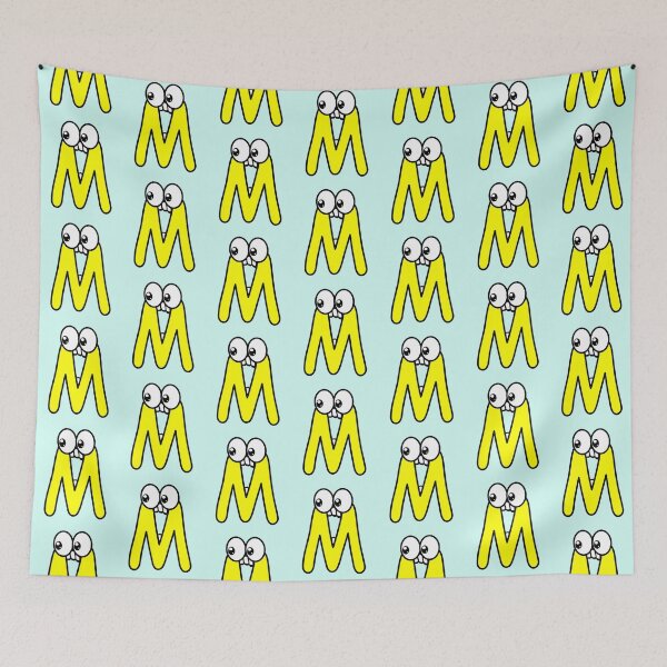 Item preview, Funny cartoon letter M with googly eyes designed and sold by hendeJens.