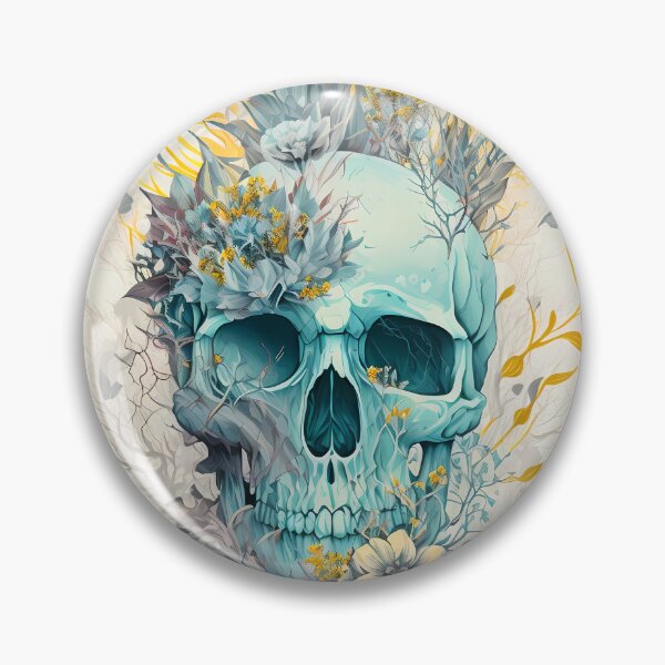 Artikelvorschau, Blüte Totenkopf Digitaldruck | Lebhafte Pastelltöne | Botanische Elemente | Wohnkultur entworfen und verkauft von Coded Canvas.