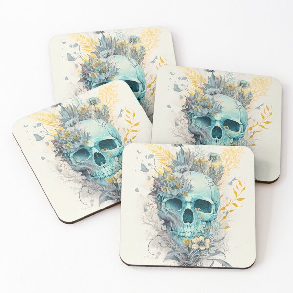 Item preview, Bloom Skull Digital Print | Vibrant Pastel Hues | Botanical Elements | Home Decor designed and sold by Coded Canvas.