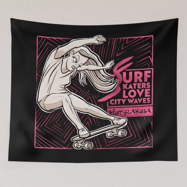 Item preview, Surfskaters love city waves designed and sold by motylanoga.