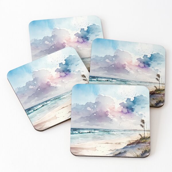 Item preview, Watercolor Beach - A Serene Coastal Painting designed and sold by Torii Studio.