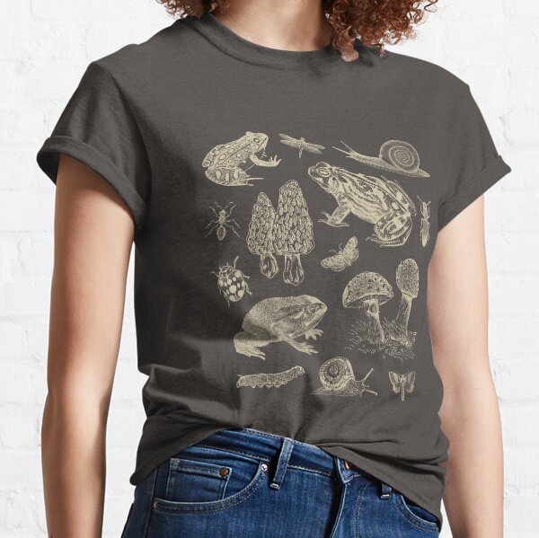 Goblincore Vintage Biology: Nature Lover's Collection of Frog, Mushroom, Snail, and Moth Insects for Science and Natural History Fan Classic T-Shirt