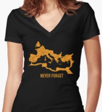 The Roman Empire Map Women's Fitted V-Neck T-Shirt
