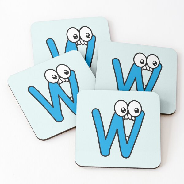 Item preview, Letter W with googly eyes in comic style funny designed and sold by hendeJens.