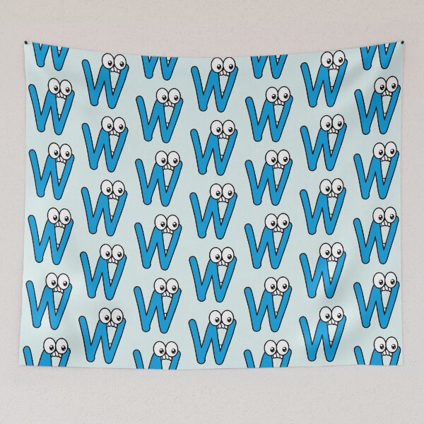 Item preview, Letter W with googly eyes in comic style funny designed and sold by hendeJens.