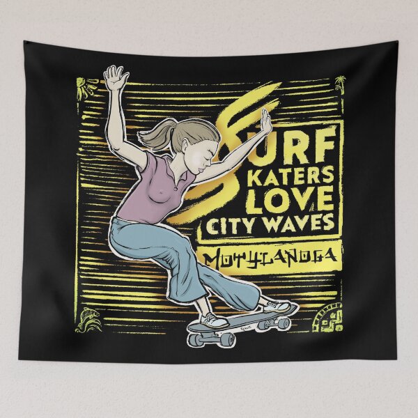 Item preview, Surf skaters love city waves designed and sold by motylanoga.