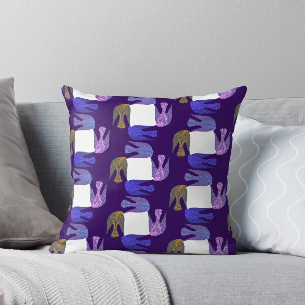 Item preview, Cute and colorful love birds and pattern on purple background, version 2 designed and sold by IULIART.