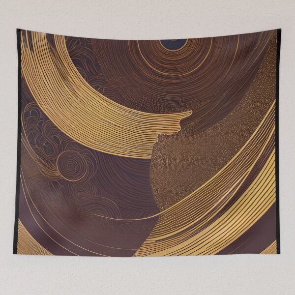 Item preview, Golden Brown Retro African Eqyptian 70's Chic Abstract Design Version 15 designed and sold by DreamingAwake1.