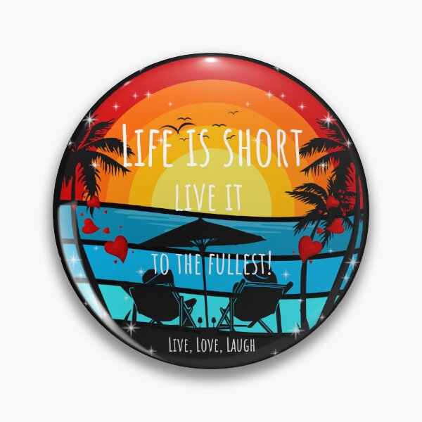 Item preview, La vida es corta Vívela al máximo Sunset Palms - Live Love Laugh designed and sold by ArleDesign.