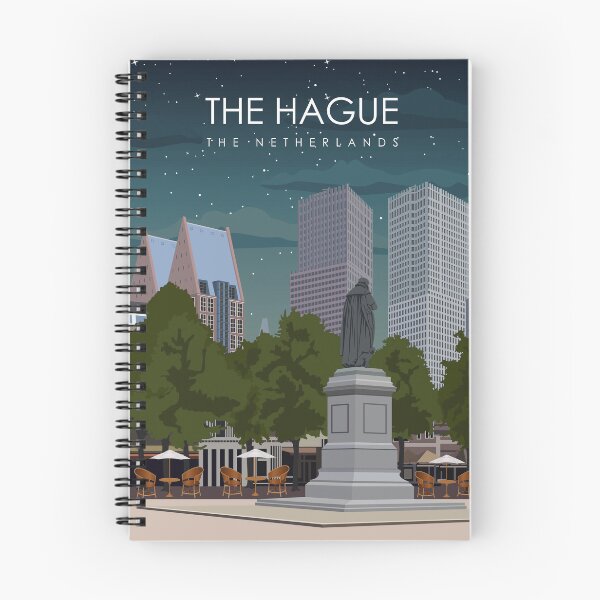 Item preview, The Hague The Netherlands Vintage Minimal City Travel Poster at Night designed and sold by Stadify.