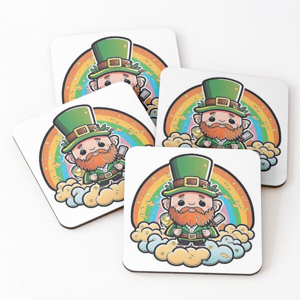 Item preview, Leprechaun with green hat and rainbow designed and sold by knuppify.