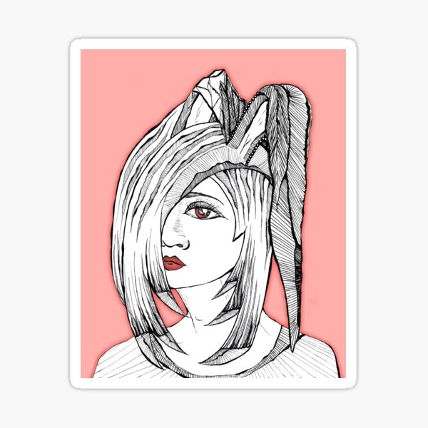 Anime, fantasy girl with rabbit ears Sticker