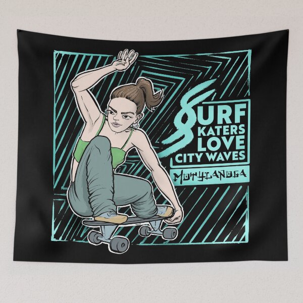 Item preview, Surf skaters love city waves designed and sold by motylanoga.
