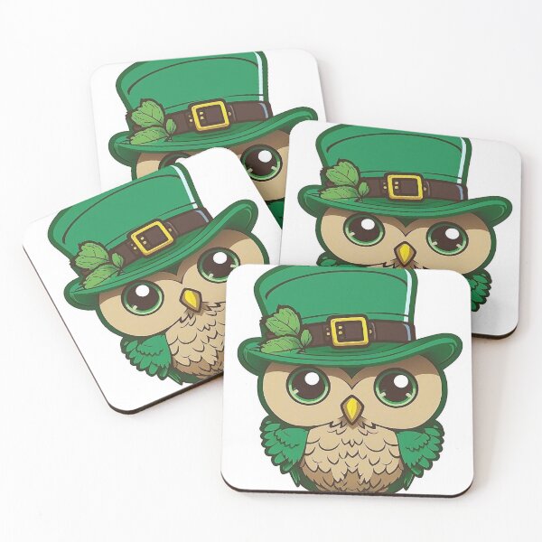 Artikelvorschau, St Patricks Eule mit grünem Hut entworfen und verkauft von knuppify.