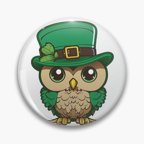 Aperçu de l'œuvre Hibou de St Patrick avec chapeau vert créée et vendue par knuppify.