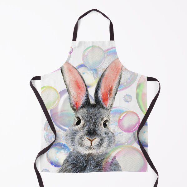 Item preview, Cute bunny with colorful soap bubbles designed and sold by MaryWatercolor.