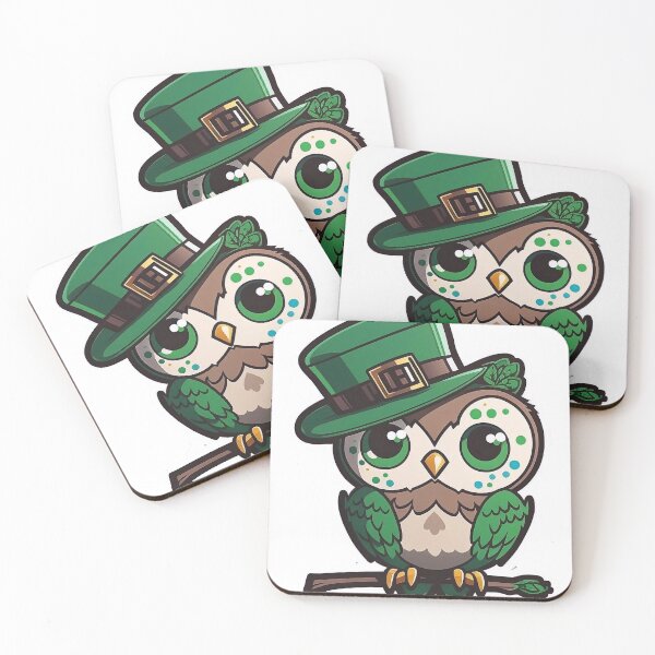 Artikelvorschau, St Patricks Eule mit grünem Hut entworfen und verkauft von knuppify.