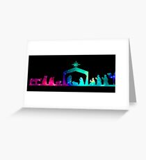 Christmas Nativity Scene- Coloured Greeting Card
