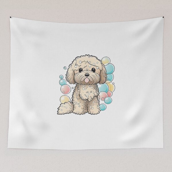 Item preview, Maltipoo puppy bathtime designed and sold by frogkiller.