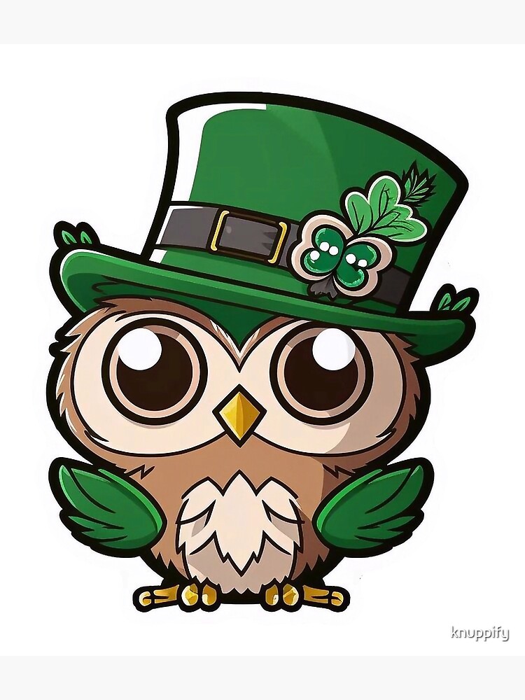 Elegant Owl for Saint Patrick's Day Poster by LV-creator