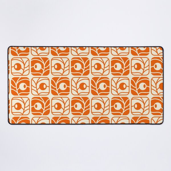 Item preview, 2561 - orange floral tiles pattern designed and sold by RouCouCou.