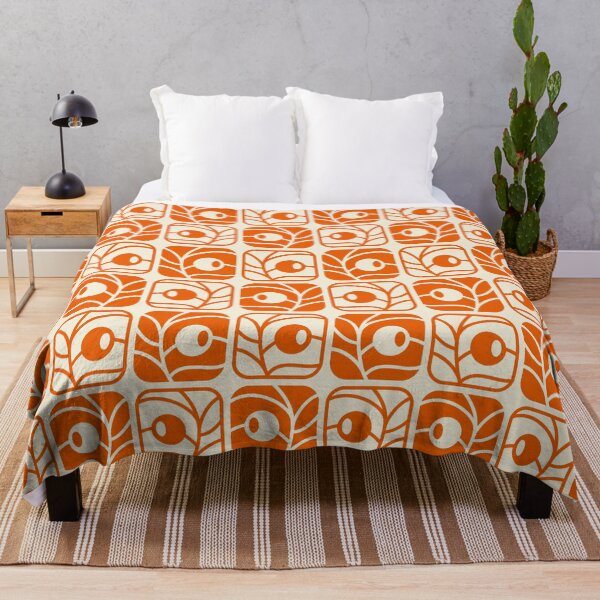 Item preview, 2561 - orange floral tiles pattern designed and sold by RouCouCou.