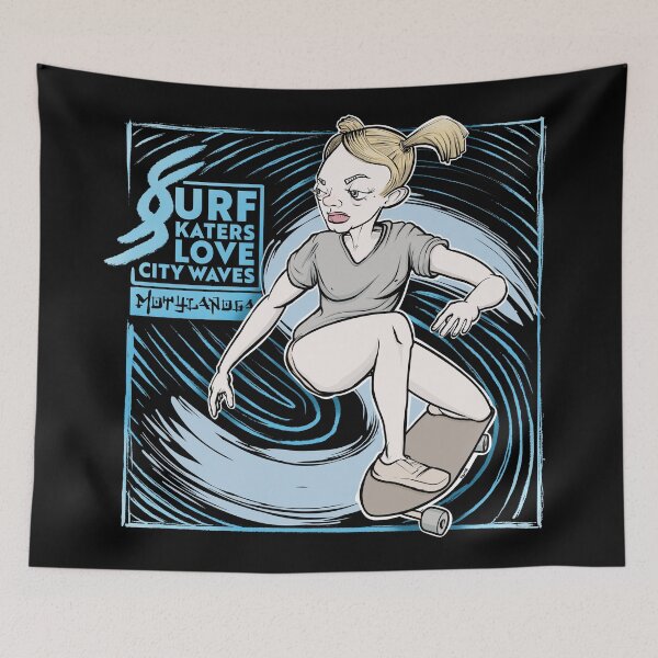 Item preview, Surf skaters love city waves designed and sold by motylanoga.