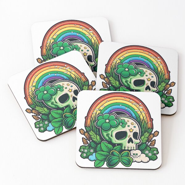 Item preview, Skull with rainbow for St. Patrick's Day designed and sold by knuppify.