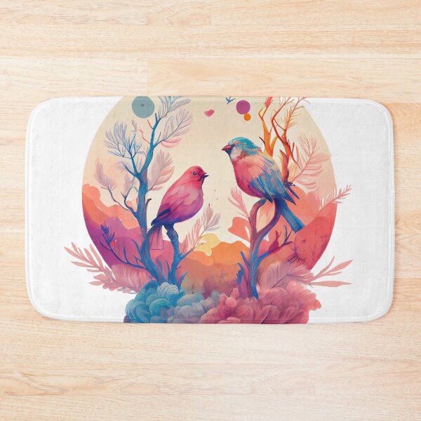 Item preview, Two lovebirds perched on a tree branch designed and sold by AstraNovaStudio.