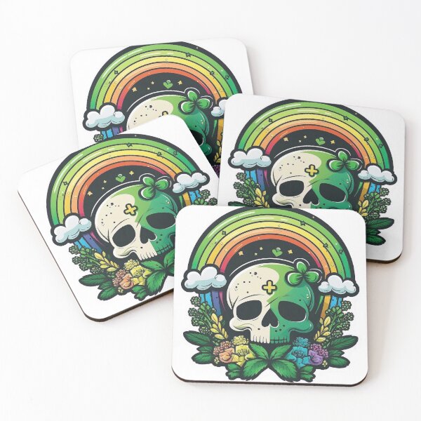 Item preview, Skull with rainbow for St. Patrick's Day designed and sold by knuppify.