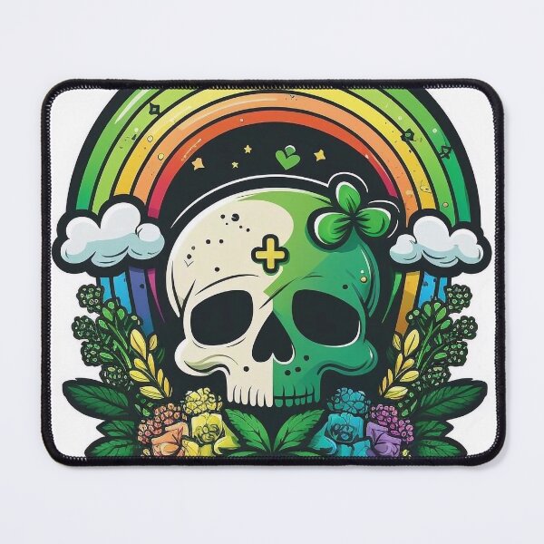 Item preview, Skull with rainbow for St. Patrick's Day designed and sold by knuppify.
