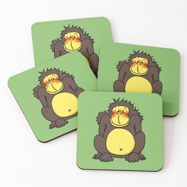 Item preview, shy gorilla designed and sold by CuteCartoon.