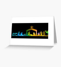Christmas Nativity Scene- Coloured Greeting Card