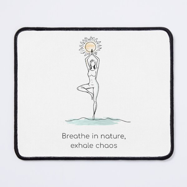 Artikelvorschau, Yoga-Pose "Atme die Natur ein" mit Pflanzenelementen entworfen und verkauft von BiondaDesign.
