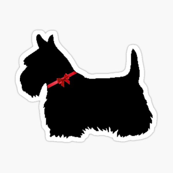 Christmas Scottie Dog Sticker