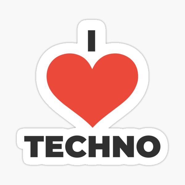 Item preview, I Love Techno Stickers & Magnets designed and sold by ilmelodictechno.