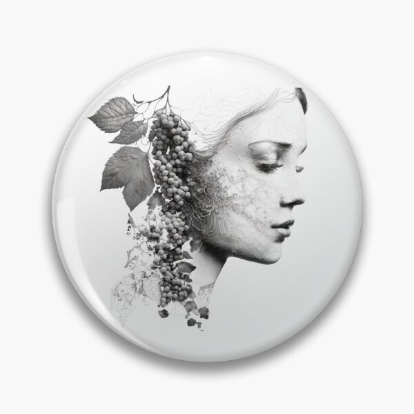 Item preview, White and Wine Lover Women with Grape Design  designed and sold by Alper Billik.