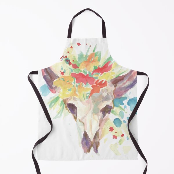 Aperçu de l'œuvre Crâne de bovin aquarelle créée et vendue par TP-Designs.