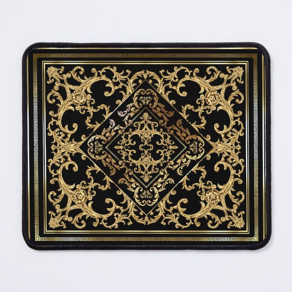 Item preview, Greek Key Diamond Ornate Baroque Black Gold designed and sold by Yiorgos Designs.