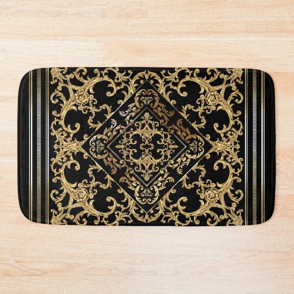 Item preview, Greek Key Diamond Ornate Baroque Black Gold designed and sold by Yiorgos Designs.