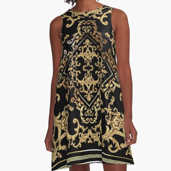 Aperçu de l'œuvre Clé Grecque Diamant Orné Baroque Noir Or créée et vendue par Yiorgos Designs.