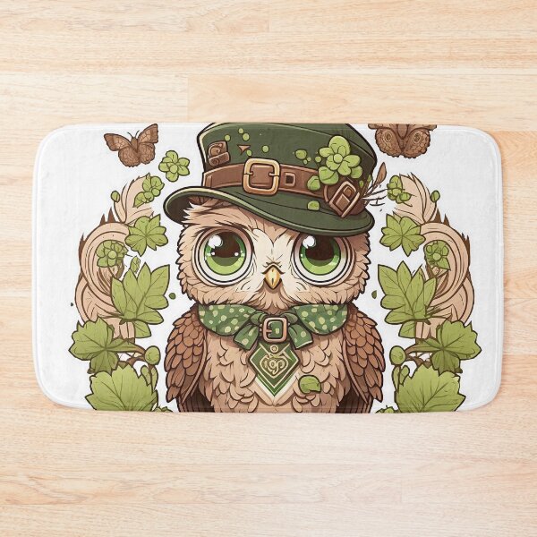 Item preview, St Patricksday owl with plant border designed and sold by knuppify.