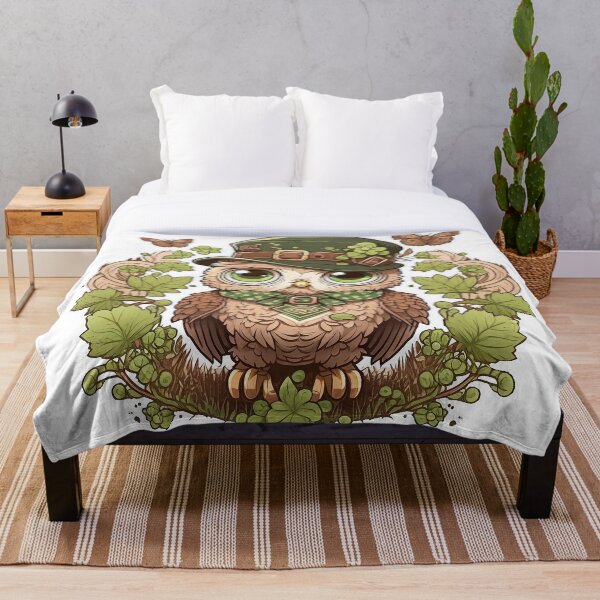 Item preview, St Patricksday owl with plant border designed and sold by knuppify.