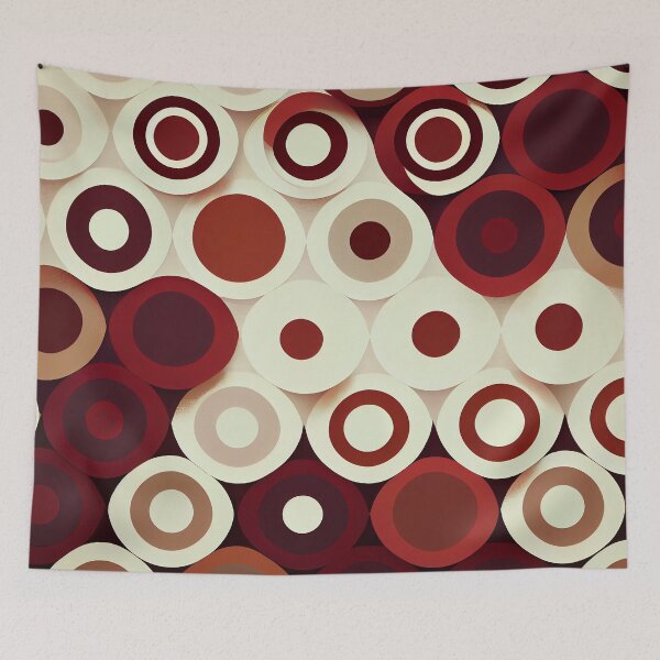 Artikelvorschau, maroon geometric circle pattern entworfen und verkauft von QuikiPatterns.