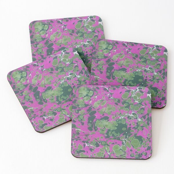 Item preview, light and dark green and purple classical marbling  pattern designed and sold by marblingqueen.